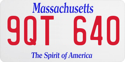 MA license plate 9QT640