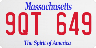 MA license plate 9QT649