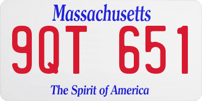 MA license plate 9QT651