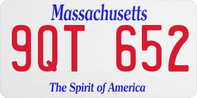 MA license plate 9QT652