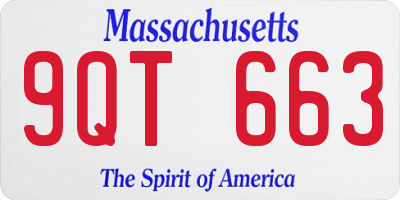 MA license plate 9QT663