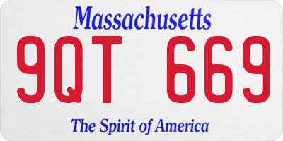MA license plate 9QT669