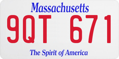 MA license plate 9QT671