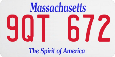 MA license plate 9QT672