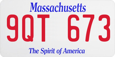 MA license plate 9QT673