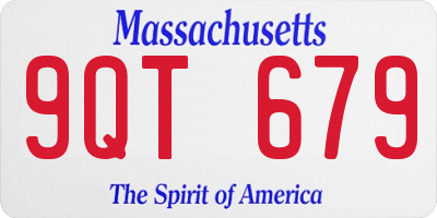 MA license plate 9QT679