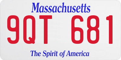 MA license plate 9QT681