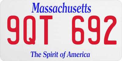 MA license plate 9QT692