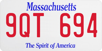 MA license plate 9QT694