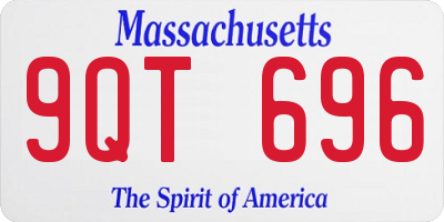 MA license plate 9QT696