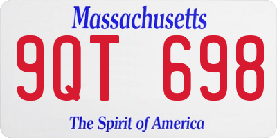 MA license plate 9QT698