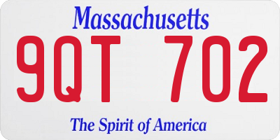 MA license plate 9QT702