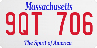 MA license plate 9QT706