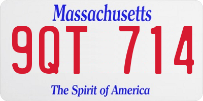 MA license plate 9QT714