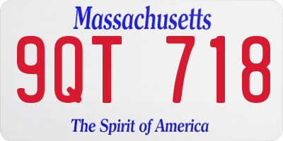 MA license plate 9QT718