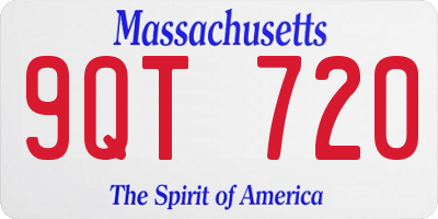 MA license plate 9QT720