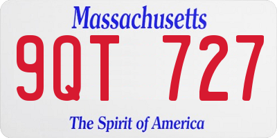 MA license plate 9QT727