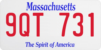 MA license plate 9QT731