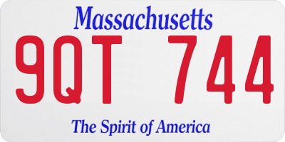 MA license plate 9QT744
