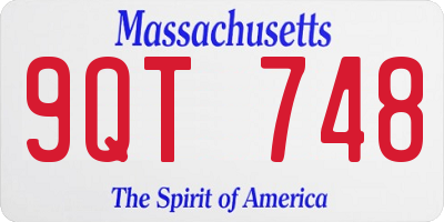 MA license plate 9QT748