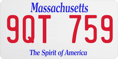 MA license plate 9QT759