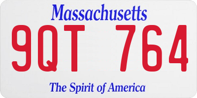 MA license plate 9QT764