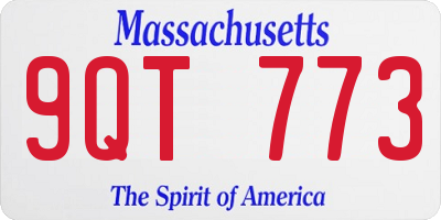 MA license plate 9QT773