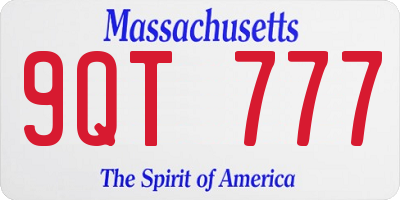 MA license plate 9QT777