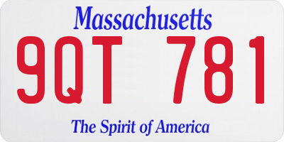 MA license plate 9QT781