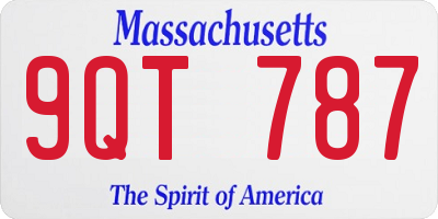 MA license plate 9QT787
