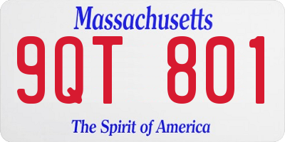 MA license plate 9QT801