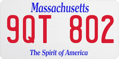 MA license plate 9QT802