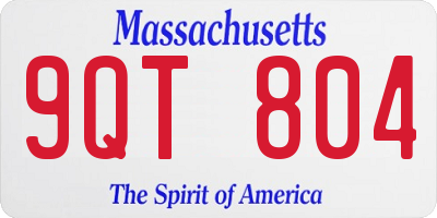 MA license plate 9QT804
