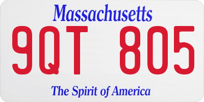 MA license plate 9QT805