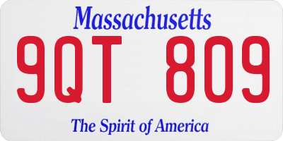 MA license plate 9QT809