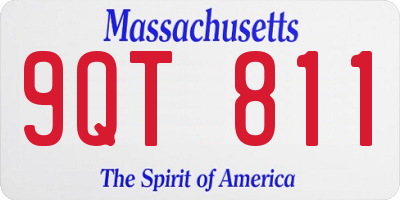 MA license plate 9QT811