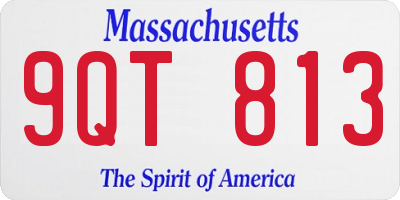 MA license plate 9QT813