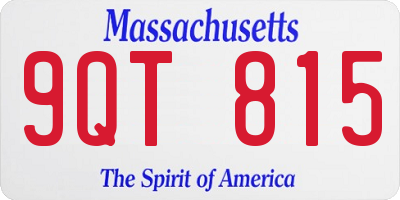 MA license plate 9QT815