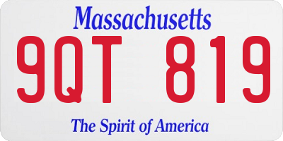 MA license plate 9QT819