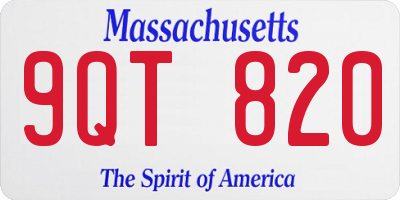 MA license plate 9QT820