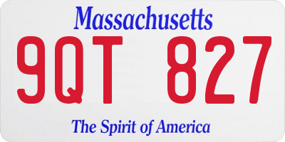 MA license plate 9QT827