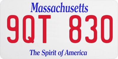 MA license plate 9QT830