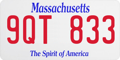 MA license plate 9QT833