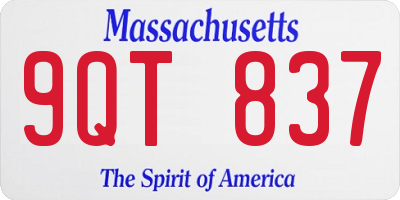 MA license plate 9QT837