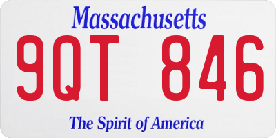 MA license plate 9QT846