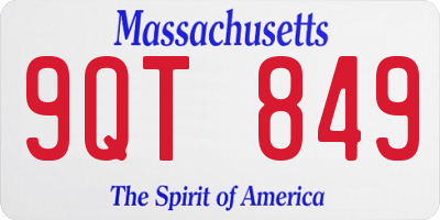 MA license plate 9QT849