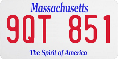 MA license plate 9QT851