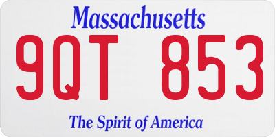 MA license plate 9QT853