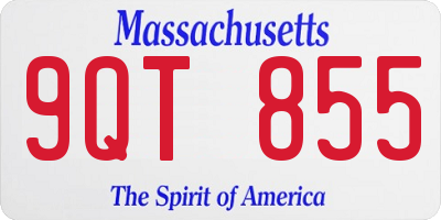 MA license plate 9QT855