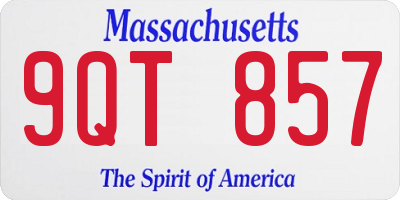 MA license plate 9QT857